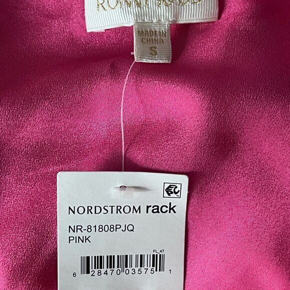 Ronny Kobo Nadia Ruched One Shoulder Pink Mini Dress Size Small NWT - Picture 6 of 10